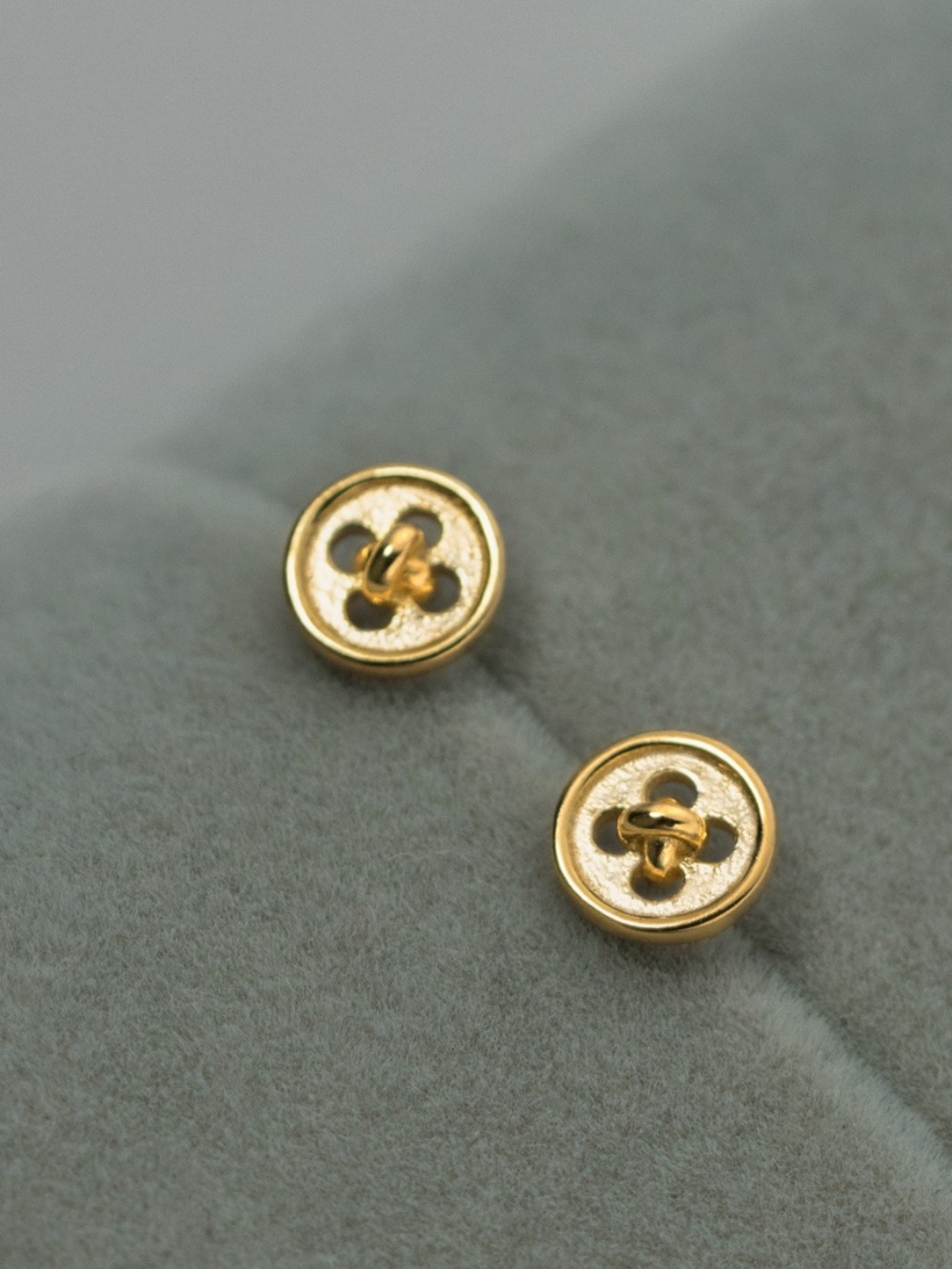 NWT Button Earrings Sterling Silver | Gold Sewing Lover Present Mom Gift Grandma